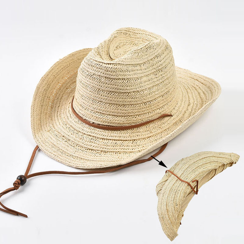 Cowboy Hat Straw - 여성 남성용 종이 밀짚 카우보이 모자