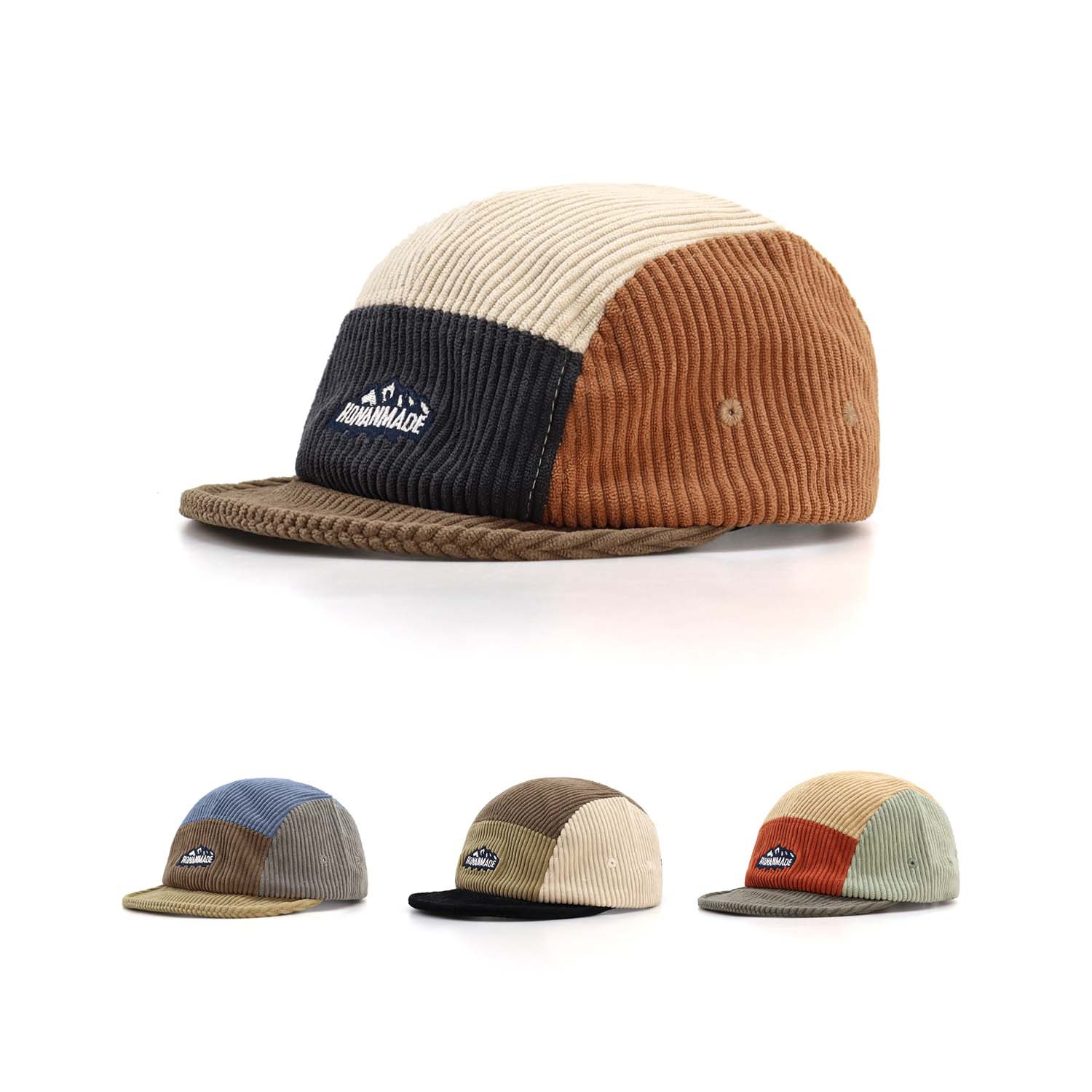Corduroy Cap 5 Panel - 여성용 소프트 질감 코듀로이 컬러 블록