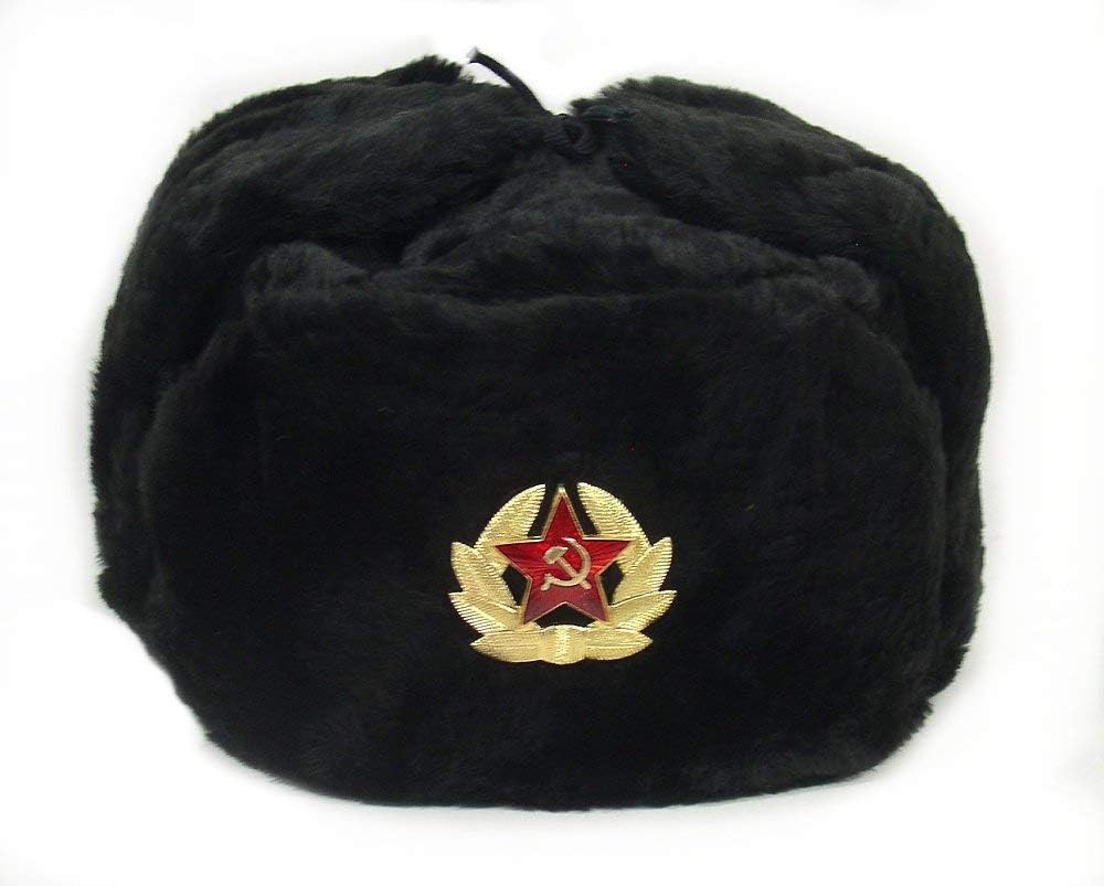 Winter Trapper Hat - 러시아 모자 소련군 군사 배지 남녀