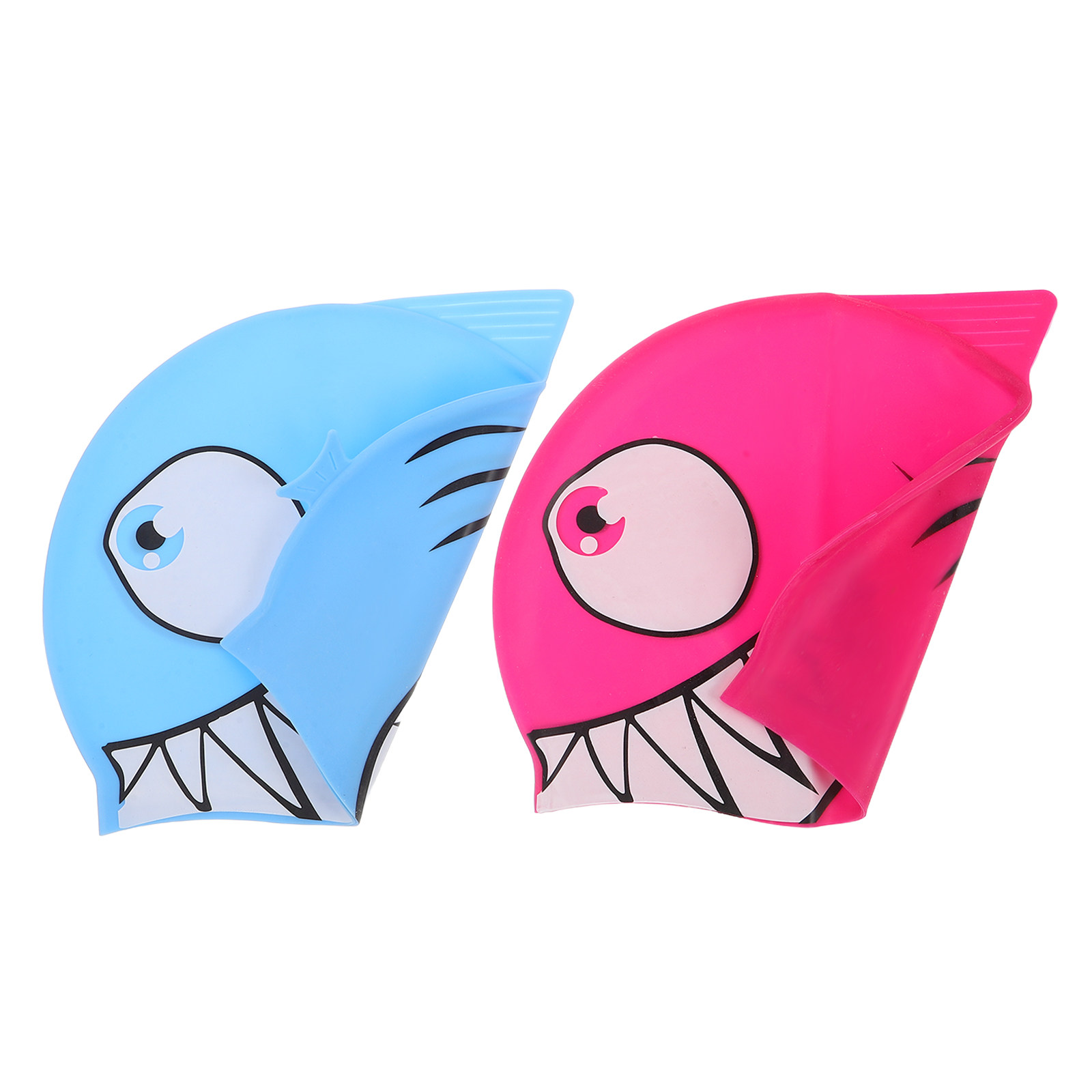 Swim Hat Silicone - 2Pcs 어린이 실리콘 수영 모자 만화