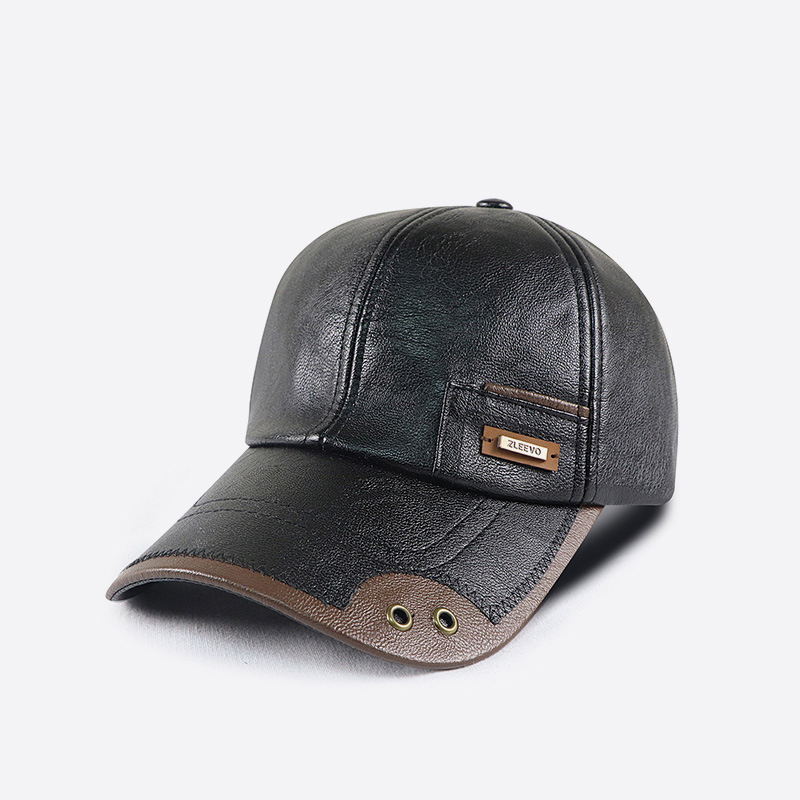 레트로 PU 가죽 야구 모자 남성 가을 겨울 아빠 모자 - Baseball Cap Structured 리뷰 및 가격