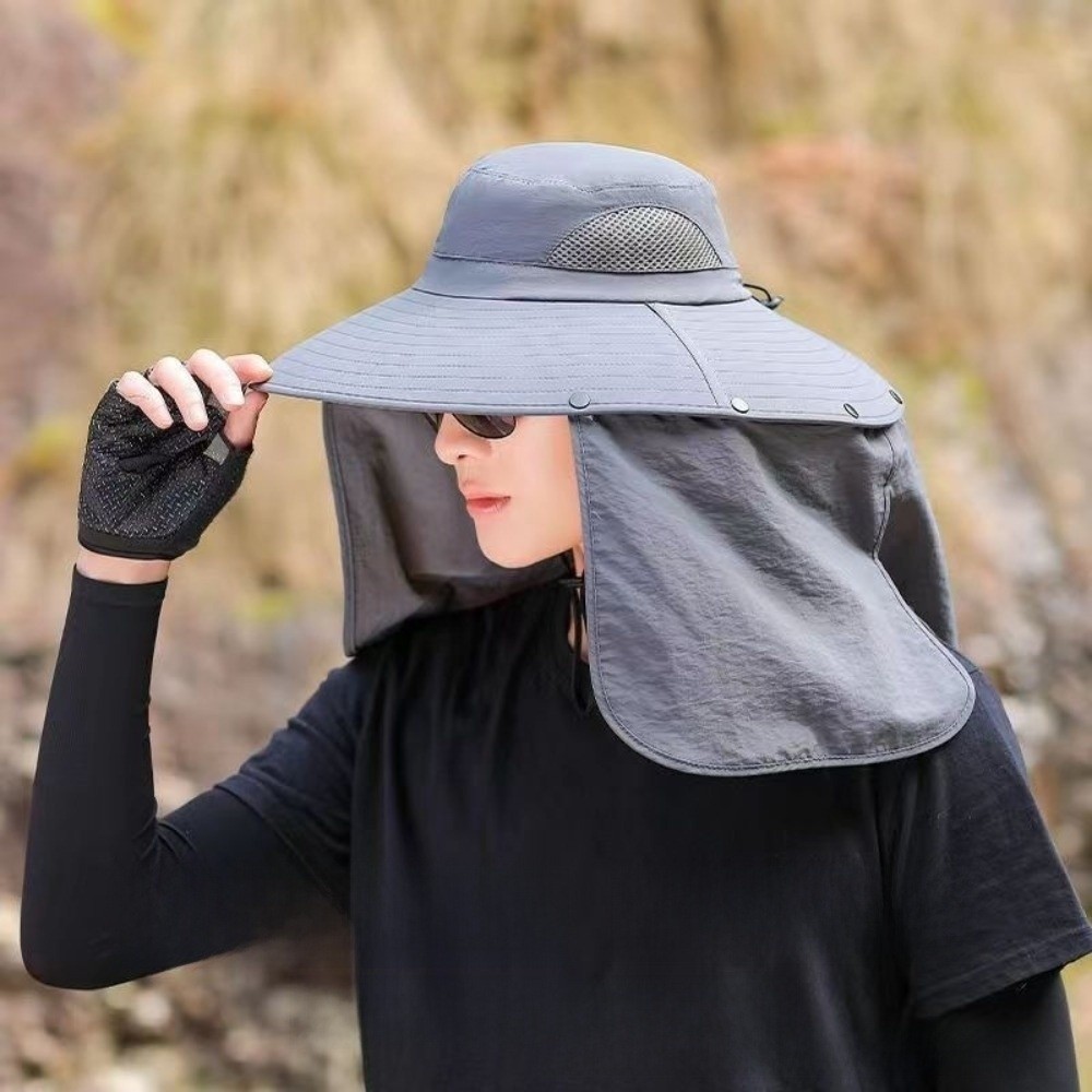 캐주얼 천 남성용 태양 모자 목 보호 탈부착 가능한 숄 - Visor Sun Hat 리뷰 및 가격