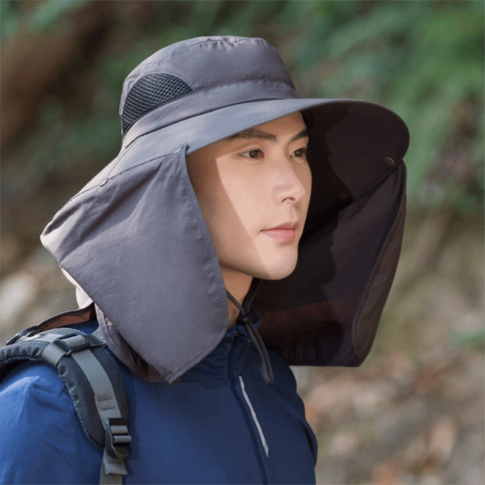 캐주얼 천 남성용 태양 모자 목 보호 탈부착 가능한 숄 - Visor Sun Hat 리뷰 및 가격
