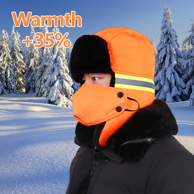 겨울용 트래퍼 모자 귀덮개 포함 오렌지 & 형광 녹색  - Winter Trapper Hat 리뷰 및 가격