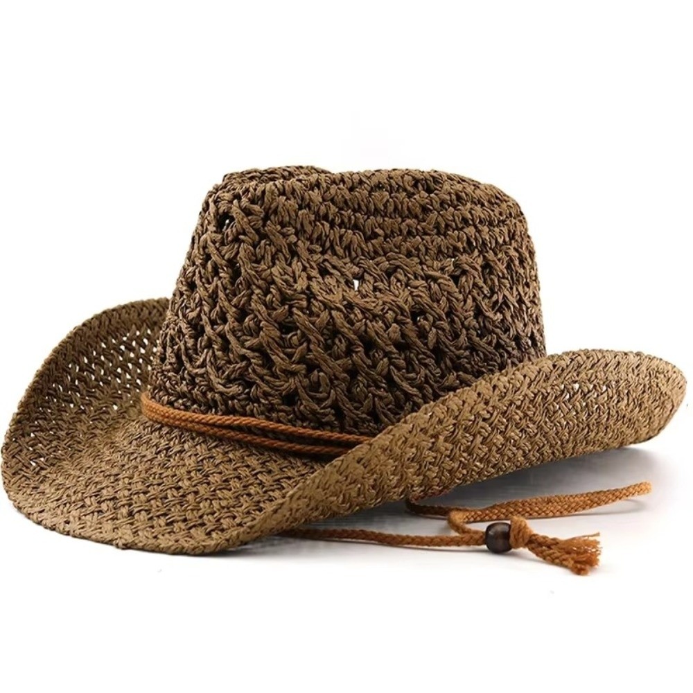 레트로 와이드 브림 자외선 차단 밀짚모자 에스닉 스타일 - Cowboy Hat Straw 리뷰 및 가격
