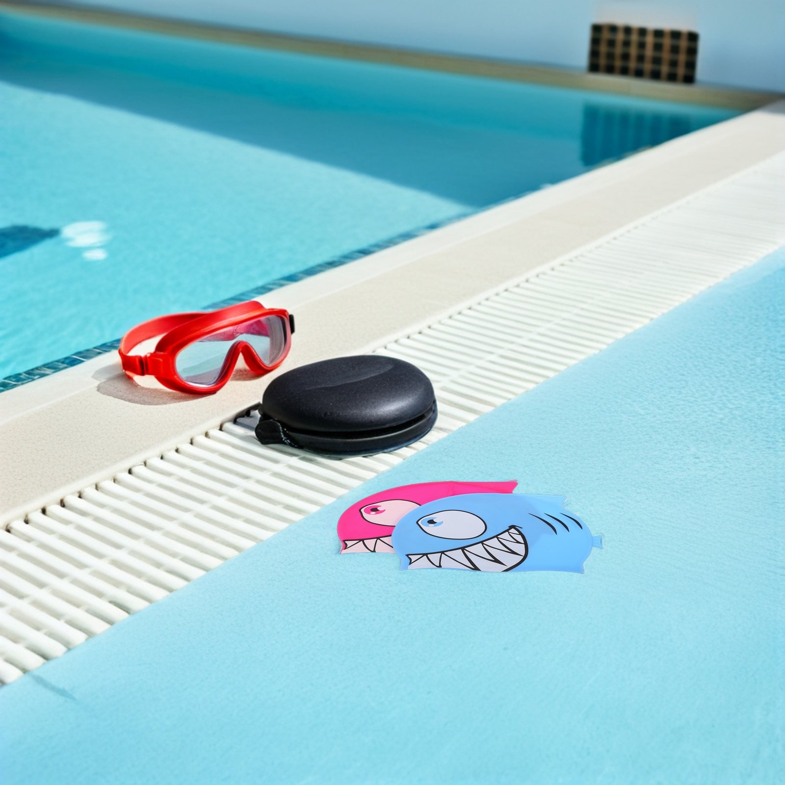 2Pcs 어린이 실리콘 수영 모자 만화 물고기 패턴 수 - Swim Hat Silicone 리뷰 및 가격