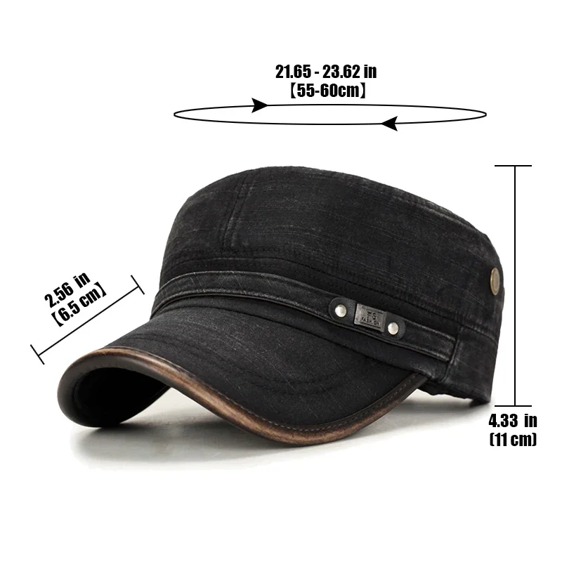 가죽 브림 워시 디스트레스드 코튼 조절 가능한 군사 학 - Dad Hat Cotton 리뷰 및 가격